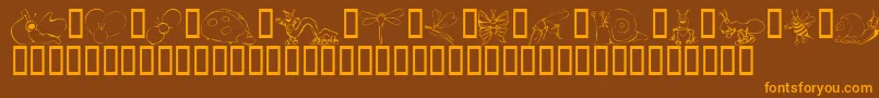 KrCuteAsABug Font – Orange Fonts on Brown Background