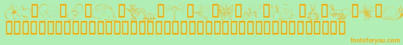 KrCuteAsABug Font – Orange Fonts on Green Background