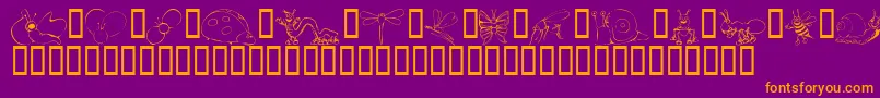 KrCuteAsABug Font – Orange Fonts on Purple Background