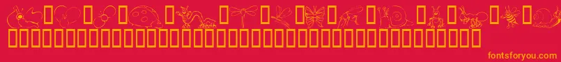 KrCuteAsABug Font – Orange Fonts on Red Background