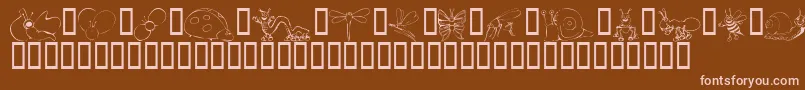 KrCuteAsABug Font – Pink Fonts on Brown Background