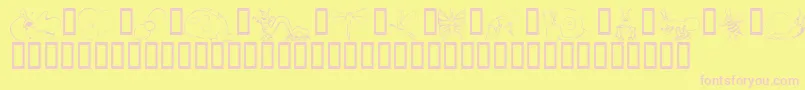 KrCuteAsABug Font – Pink Fonts on Yellow Background