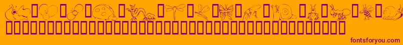 KrCuteAsABug Font – Purple Fonts on Orange Background