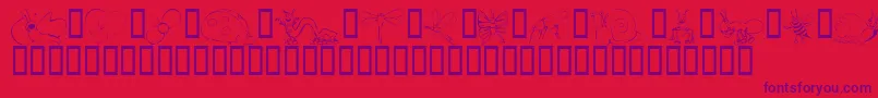 KrCuteAsABug Font – Purple Fonts on Red Background