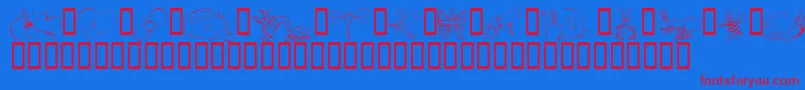 KrCuteAsABug Font – Red Fonts on Blue Background