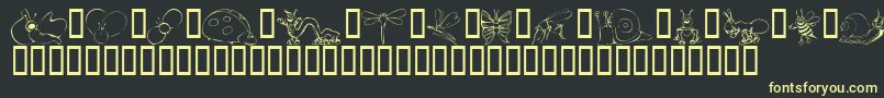 KrCuteAsABug Font – Yellow Fonts on Black Background