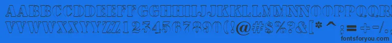 AStampersh Font – Black Fonts on Blue Background
