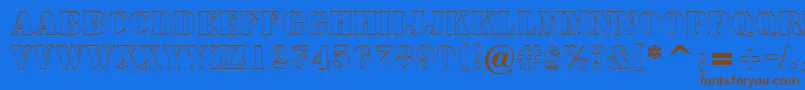 AStampersh Font – Brown Fonts on Blue Background