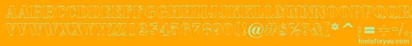 AStampersh Font – Green Fonts on Orange Background