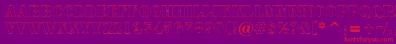 AStampersh-Schriftart – Rote Schriften auf violettem Hintergrund