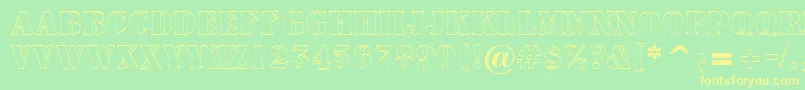 Więcej informacji o czcionce AStampersh Czcionka AStampersh – żółte czcionki na zielonym tle