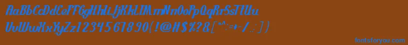 GuitarRumble Font – Blue Fonts on Brown Background
