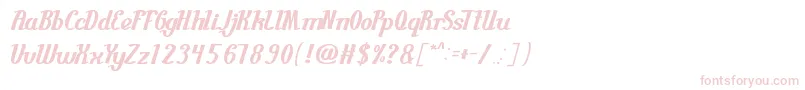 GuitarRumble-Schriftart – Rosa Schriften auf weißem Hintergrund