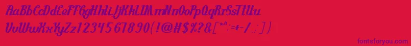 GuitarRumble-Schriftart – Violette Schriften auf rotem Hintergrund