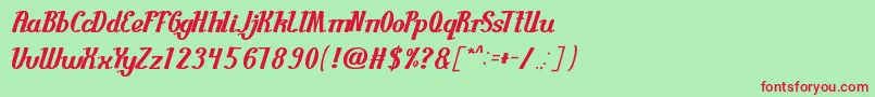 GuitarRumble Font – Red Fonts on Green Background