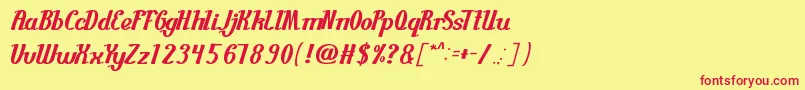 GuitarRumble Font – Red Fonts on Yellow Background