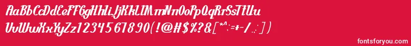 GuitarRumble-Schriftart – Weiße Schriften auf rotem Hintergrund