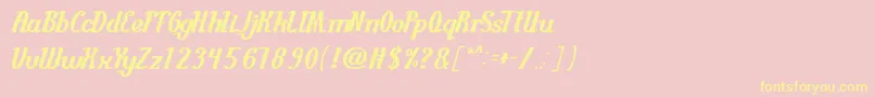 GuitarRumble-Schriftart – Gelbe Schriften auf rosa Hintergrund