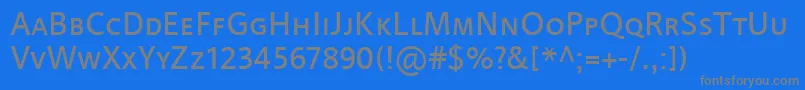 LinotypeProjektSmallCaps Font – Gray Fonts on Blue Background