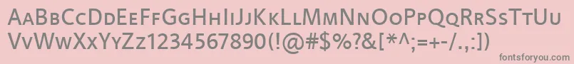 LinotypeProjektSmallCaps Font – Gray Fonts on Pink Background