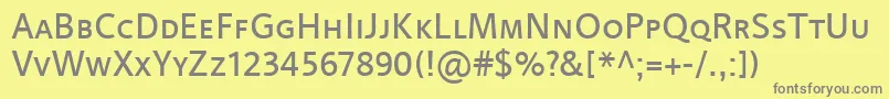 LinotypeProjektSmallCaps Font – Gray Fonts on Yellow Background