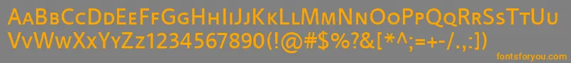 LinotypeProjektSmallCaps Font – Orange Fonts on Gray Background
