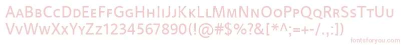 Fonte LinotypeProjektSmallCaps – fontes rosa em um fundo branco