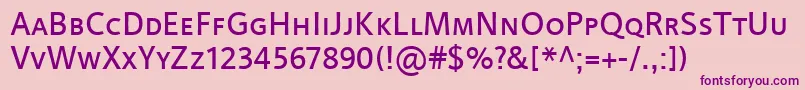 LinotypeProjektSmallCaps Font – Purple Fonts on Pink Background