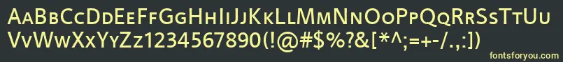 LinotypeProjektSmallCaps Font – Yellow Fonts on Black Background