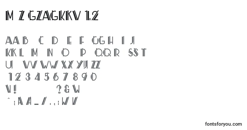 Schriftart MlZigzagKkV1.2 – Alphabet, Zahlen, spezielle Symbole