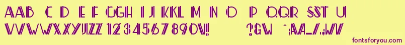 MlZigzagKkV1.2 Font – Purple Fonts on Yellow Background