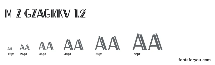 Größen der Schriftart MlZigzagKkV1.2