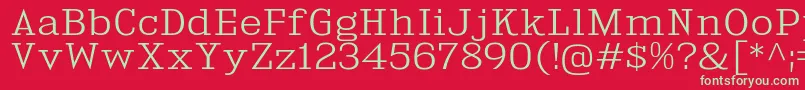 フォントKingsbridgeExLt – 赤い背景に緑の文字