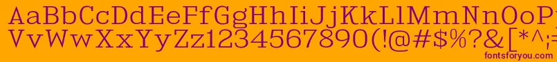 KingsbridgeExLt Font – Purple Fonts on Orange Background