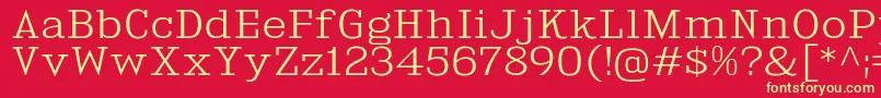 KingsbridgeExLt Font – Yellow Fonts on Red Background
