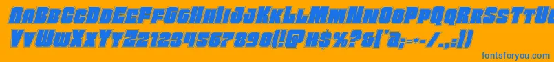 Funkmachineacadital Font – Blue Fonts on Orange Background