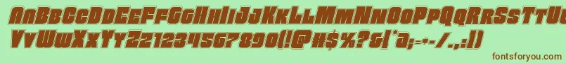 Шрифт Funkmachineacadital – коричневые шрифты на зелёном фоне