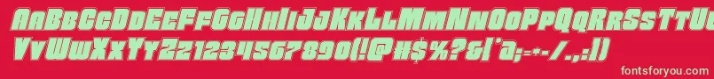 Funkmachineacadital Font – Green Fonts on Red Background