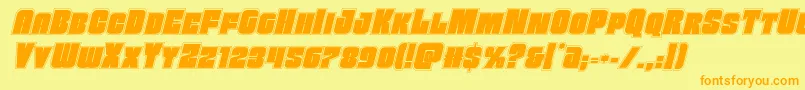 Funkmachineacadital Font – Orange Fonts on Yellow Background