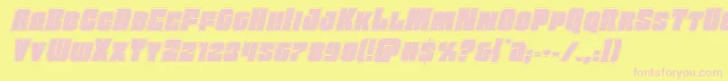 Funkmachineacadital Font – Pink Fonts on Yellow Background