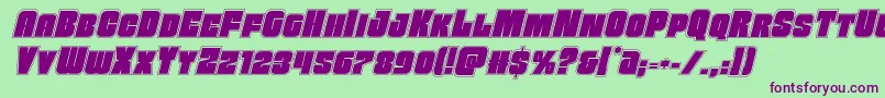 Funkmachineacadital Font – Purple Fonts on Green Background