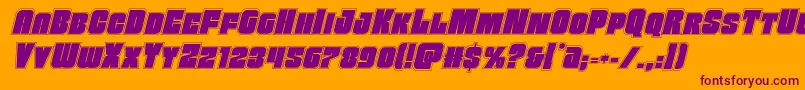 Funkmachineacadital Font – Purple Fonts on Orange Background