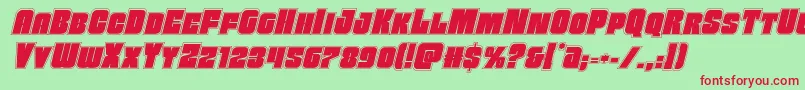 Funkmachineacadital Font – Red Fonts on Green Background