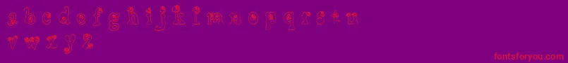 CflittlemonstersRegular Font – Red Fonts on Purple Background