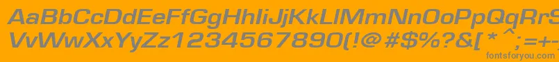 Czcionka EuroseBoldItalic – szare czcionki na pomarańczowym tle