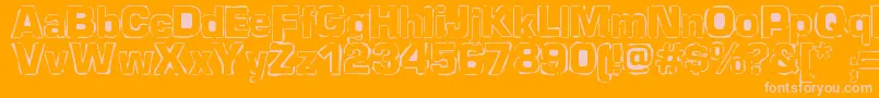 Newstile Font – Pink Fonts on Orange Background