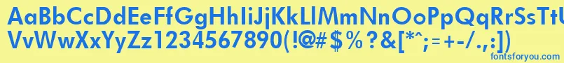 FuturistBold Font – Blue Fonts on Yellow Background