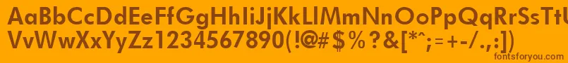 FuturistBold-Schriftart – Braune Schriften auf orangefarbenem Hintergrund