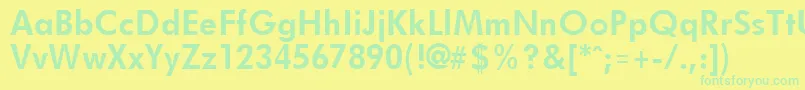 FuturistBold Font – Green Fonts on Yellow Background