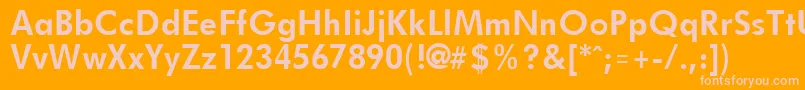 Weitere Informationen zur FuturistBold-Schriftart FuturistBold-Schriftart – Rosa Schriften auf orangefarbenem Hintergrund